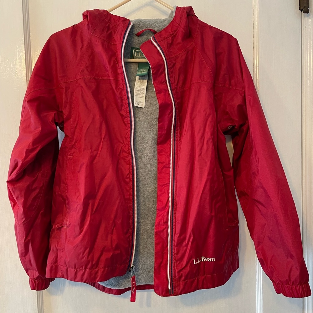 LllL Bean Red lined jacket. Kids size 10